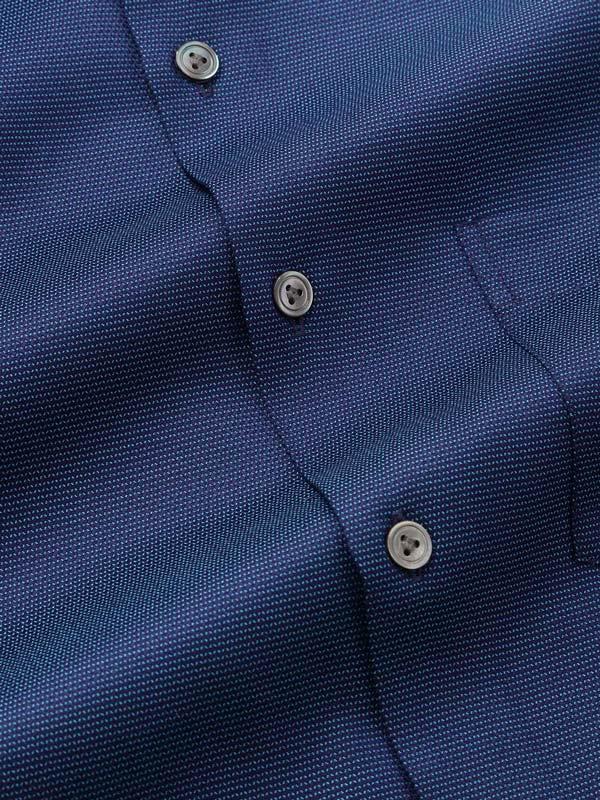 Bruciato Navy Solid Full sleeve single cuff Tailored Fit Semi Formal Dark Cotton Shirt