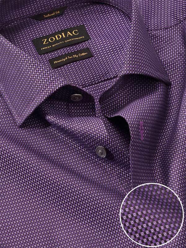 Bruciato Purple Solid Full sleeve single cuff Tailored Fit Semi Formal Dark Cotton Shirt