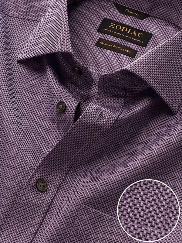 Bruciato Purple Solid Full sleeve single cuff Classic Fit Semi Formal Dark Cotton Shirt