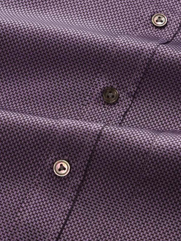 Bruciato Purple Solid Full sleeve single cuff Classic Fit Semi Formal Dark Cotton Shirt