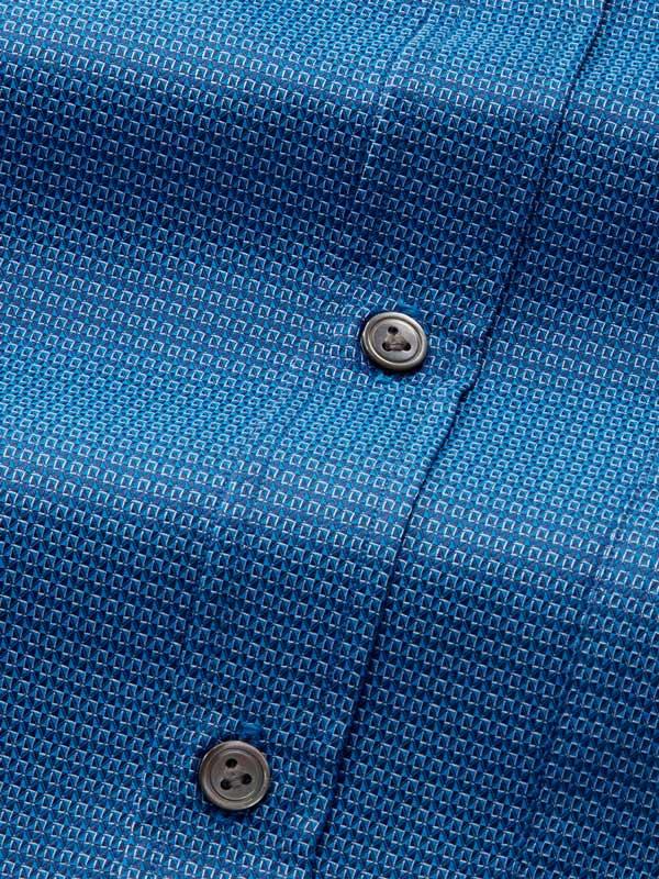 Bruciato Navy Solid Full sleeve single cuff Classic Fit Semi Formal Dark Cotton Shirt