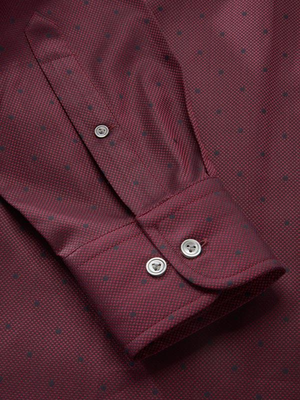 Bruciato Maroon Solid Full sleeve single cuff Classic Fit Semi Formal Dark Cotton Evening Shirt