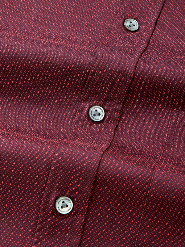 Bruciato Maroon Solid Full Sleeve Classic Fit Semi Formal Dark Cotton Shirt
