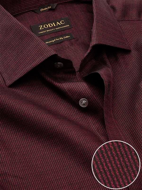 Bruciato Red Solid Full sleeve single cuff Classic Fit Semi Formal Dark Cotton Shirt