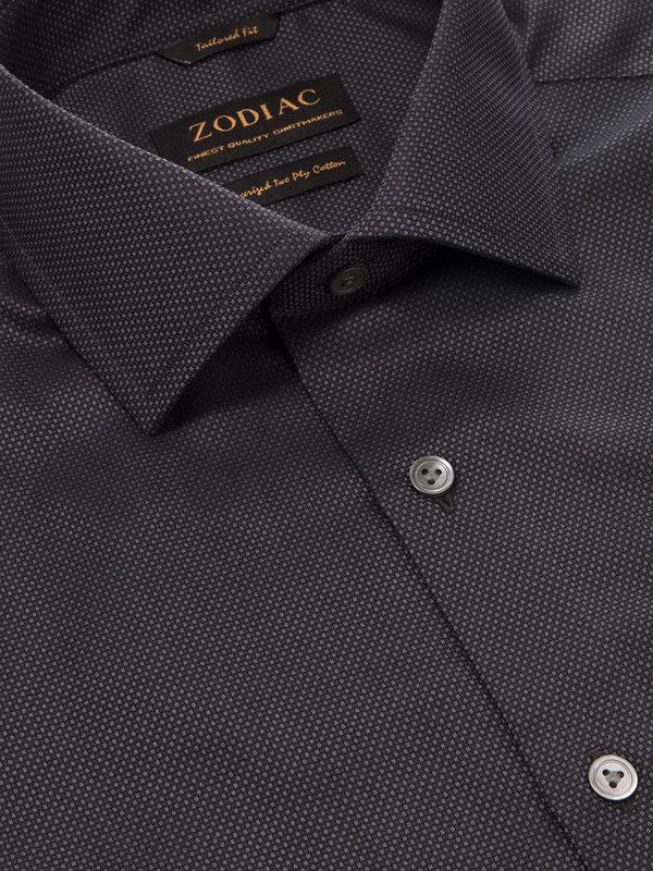 Bruciato Black Solid Full sleeve single cuff Tailored Fit Semi Formal Dark Cotton Shirt