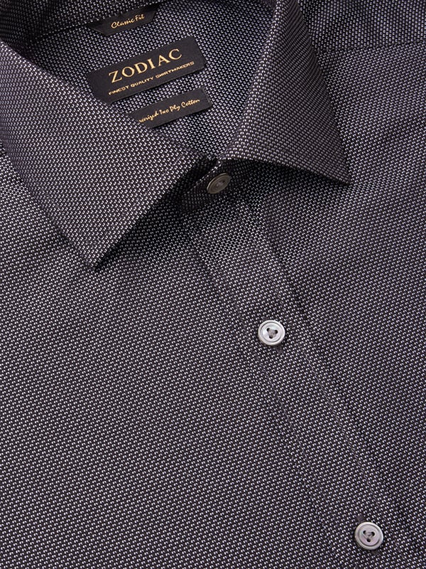 Bruciato Black & White Solid Full Sleeve Single Cuff Classic Fit Semi Formal Dark Cotton Shirt