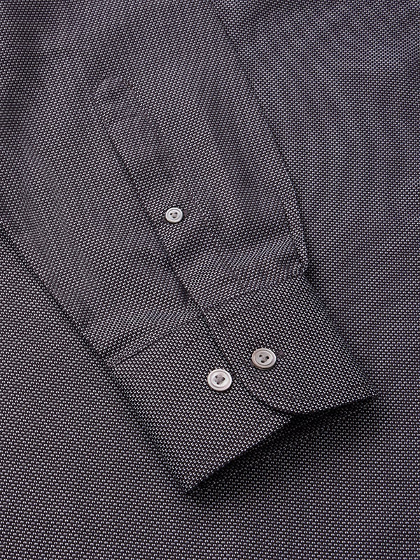Bruciato Black & White Solid Full Sleeve Single Cuff Classic Fit Semi Formal Dark Cotton Shirt