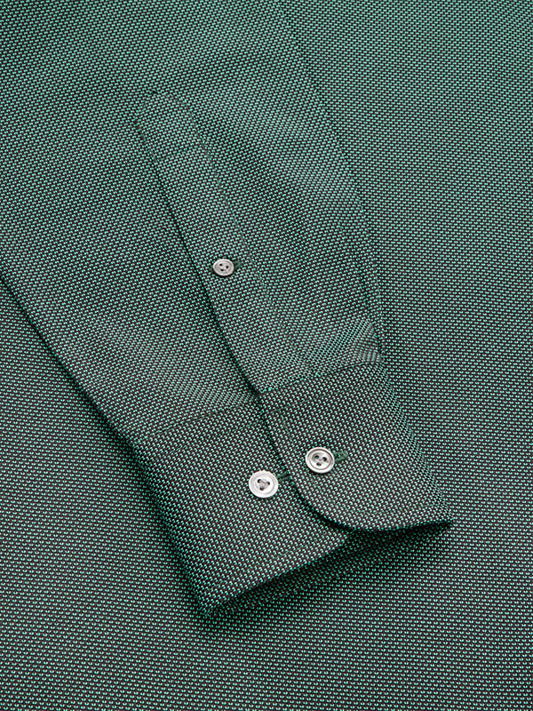 Bruciato Green Solid Full Sleeve Single Cuff Classic Fit Semi Formal Dark Cotton Shirt