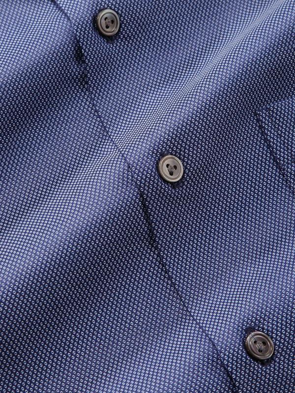 Bruciato Blue Solid Full sleeve single cuff Tailored Fit Semi Formal Dark Cotton Shirt