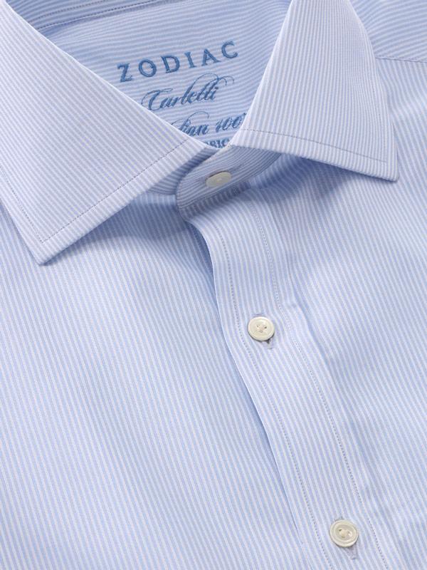 Carletti Sky Striped Full sleeve single cuff Classic Fit Classic Formal Cotton Shirt