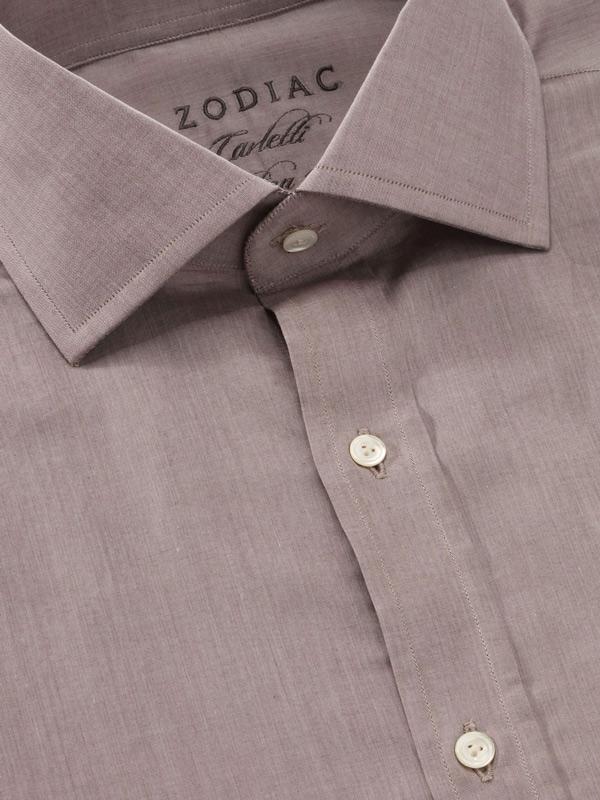 Carletti Light Grey Solid Full sleeve single cuff Classic Fit Classic Formal Cotton Shirt