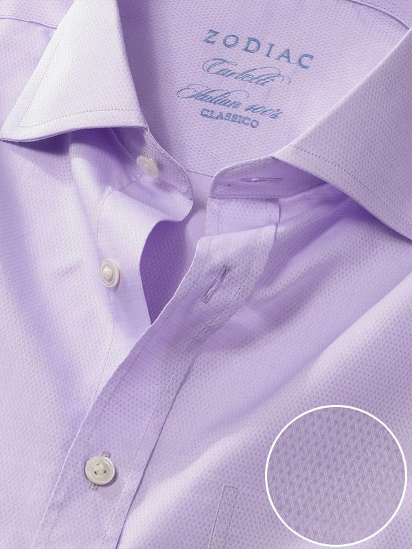 Carletti Lilac Solid Full sleeve single cuff Classic Fit Classic Formal Cotton Shirt