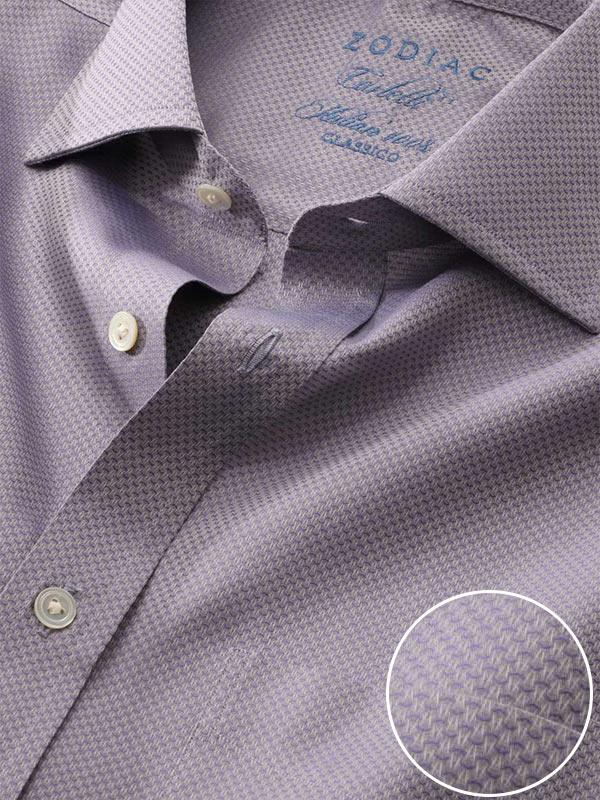 Carletti Light Grey Solid Full sleeve single cuff Classic Fit Formal Cotton Shirt