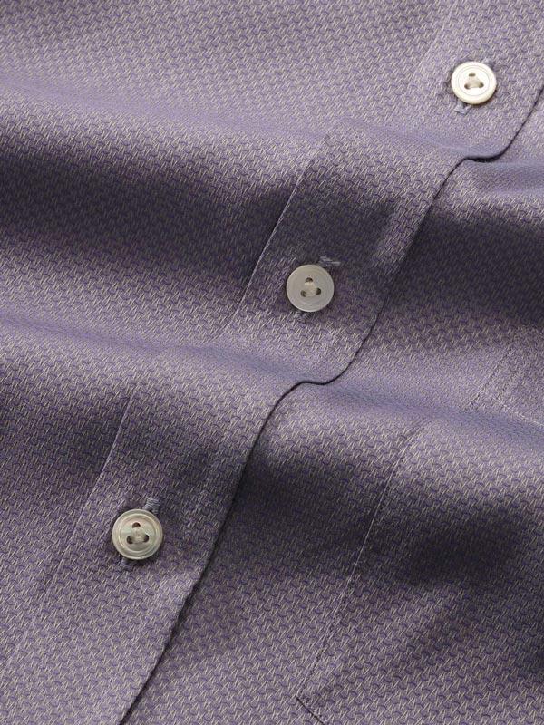 Carletti Light Grey Solid Full sleeve single cuff Classic Fit Formal Cotton Shirt