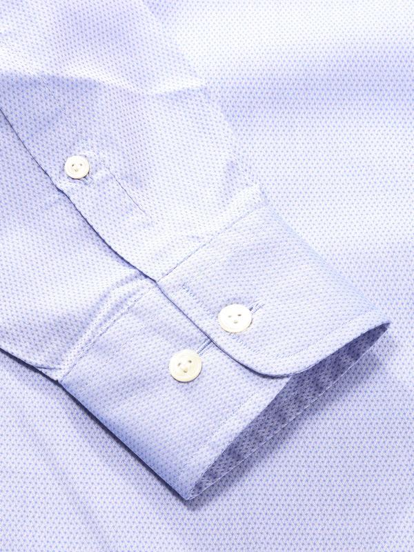 Carletti Blue Solid Full sleeve single cuff Tailored Fit Classic Formal Cotton Shirt