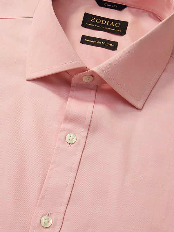 Carulli Pink Solid Full Sleeve Single Cuff Classic Fit Classic Formal Cotton Shirt