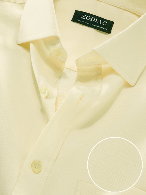 Cascia Cream Solid Half Sleeve Classic Fit Classic Formal Cotton Shirt