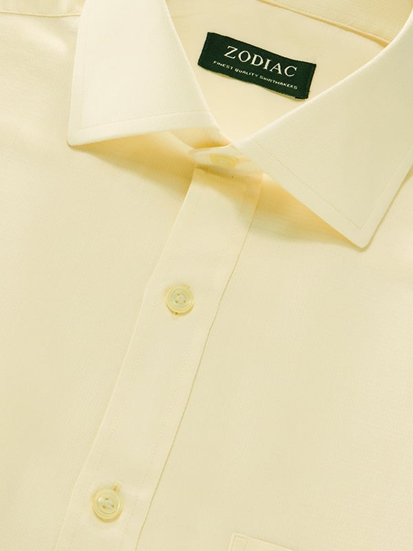 Cascia Cream Solid Half Sleeve Classic Fit Classic Formal Cotton Shirt