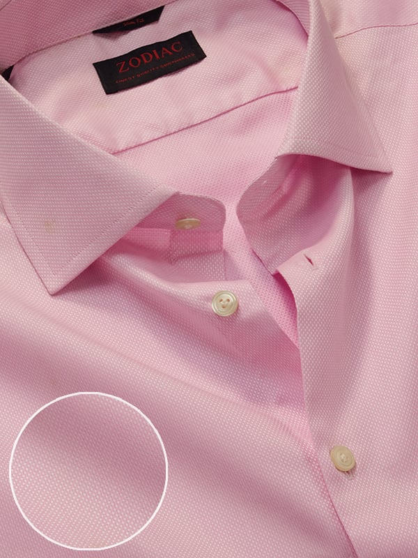 Cascia Pink Solid Full Sleeve Single Cuff Slim Fit Classic Formal Cotton Shirt