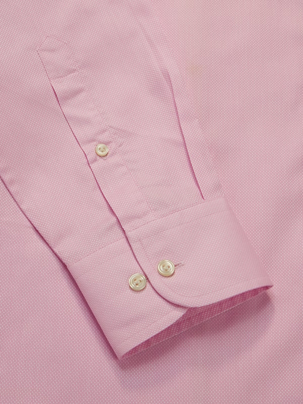 Cascia Pink Solid Full Sleeve Single Cuff Slim Fit Classic Formal Cotton Shirt