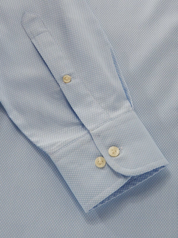 Cascia Sky Solid Full Sleeve Single Cuff Classic Fit Classic Formal Cotton Shirt