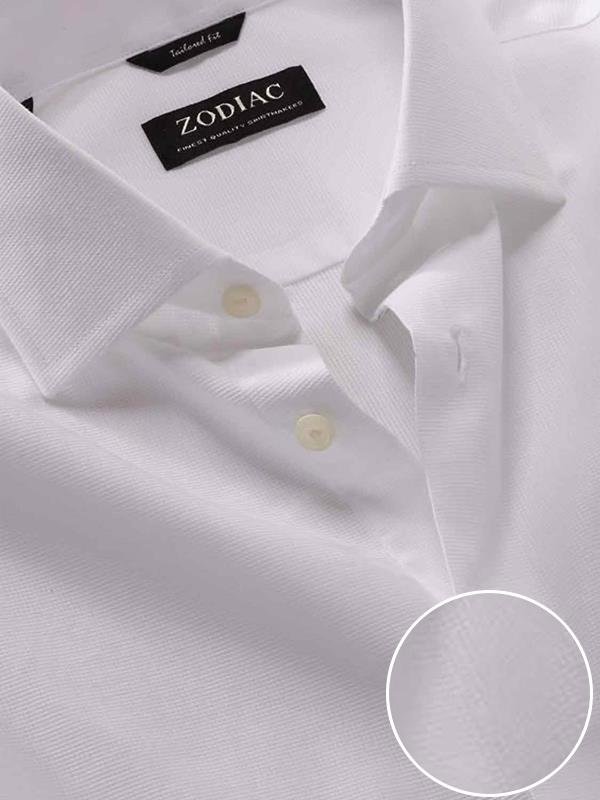 Cascia White Solid Full sleeve single cuff Slim Fit Classic Formal Cotton Shirt
