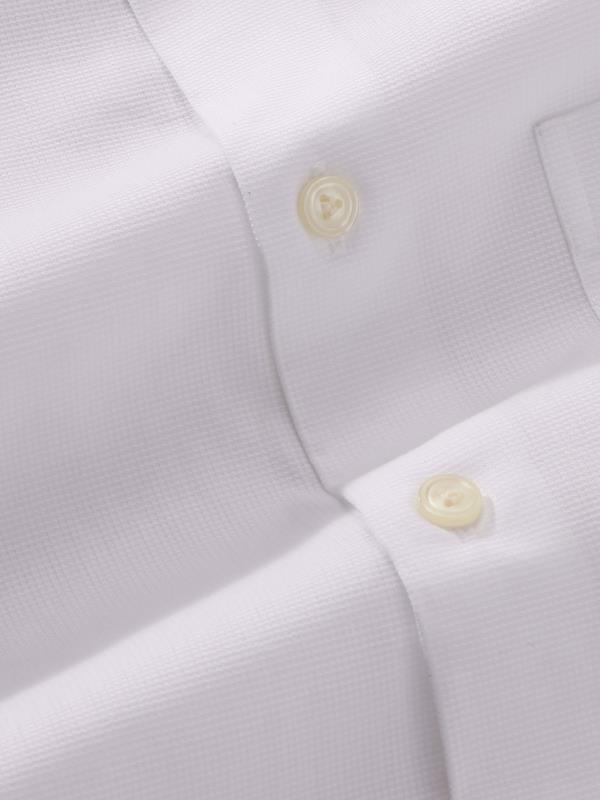 Cascia White Solid Full sleeve single cuff Tailored Fit Classic Formal Cotton Shirt