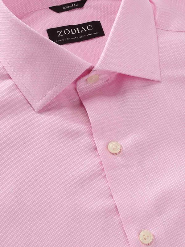 Cascia Pink Solid Full sleeve single cuff Tailored Fit Classic Formal Cotton Shirt