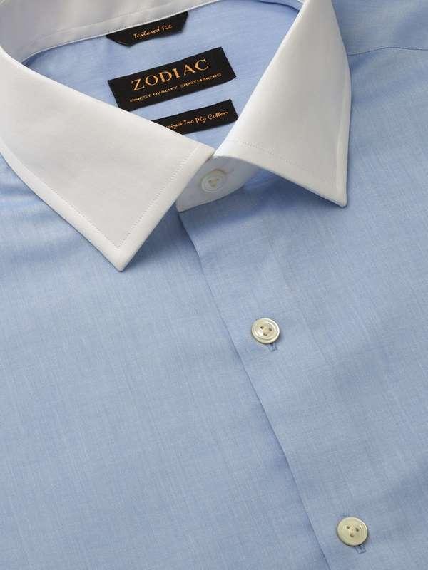Bankers Sky Solid Full sleeve single cuff Classic Fit Classic Formal Cotton Shirt