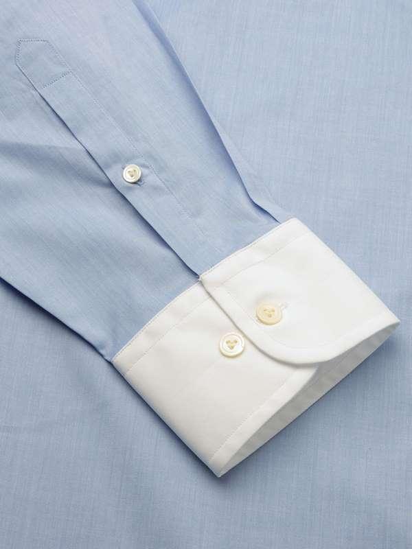 Bankers Sky Solid Full sleeve single cuff Classic Fit Classic Formal Cotton Shirt