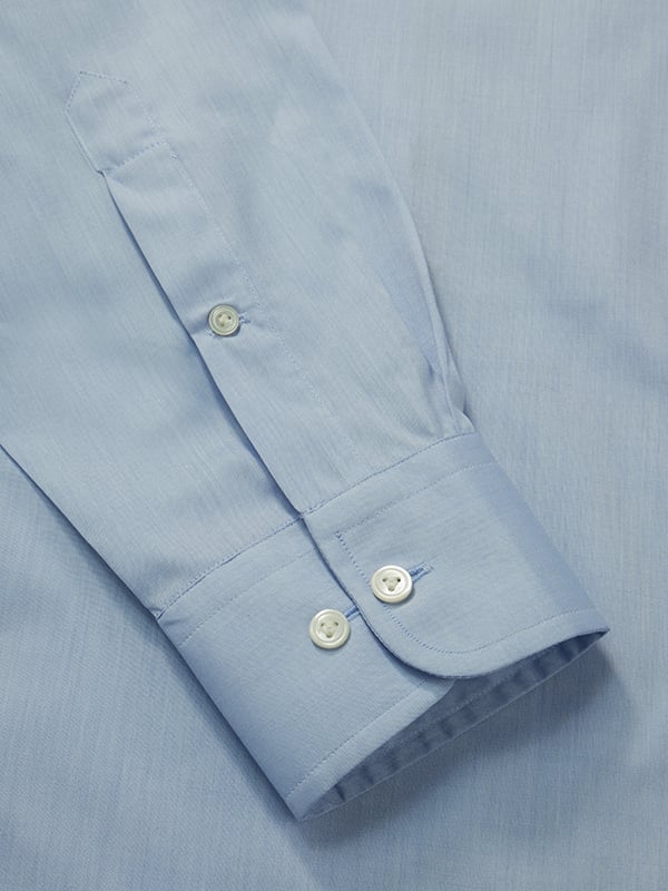 Chambray Sky Solid Full Sleeve Single Cuff Classic Fit Classic Formal Cotton Shirt