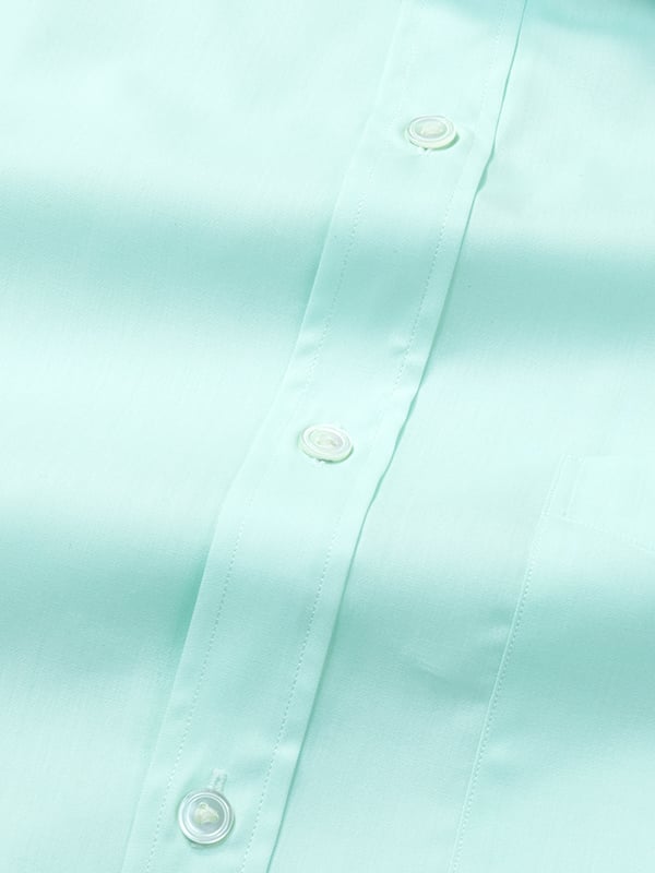 Chambrey Mint Solid Half Sleeve Classic Fit Classic Formal Cotton Shirt