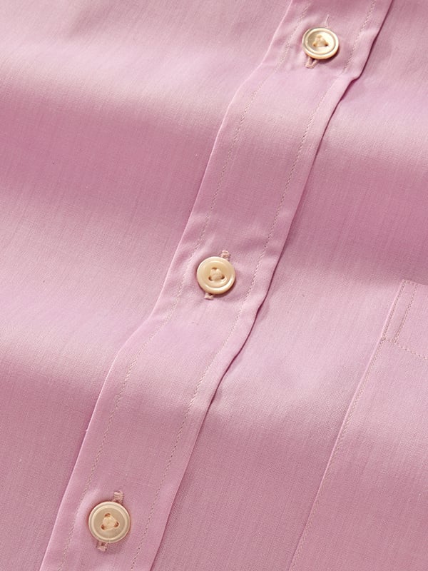 Chambray Pink Solid Half Sleeve Classic Fit Classic Formal Cotton Shirt