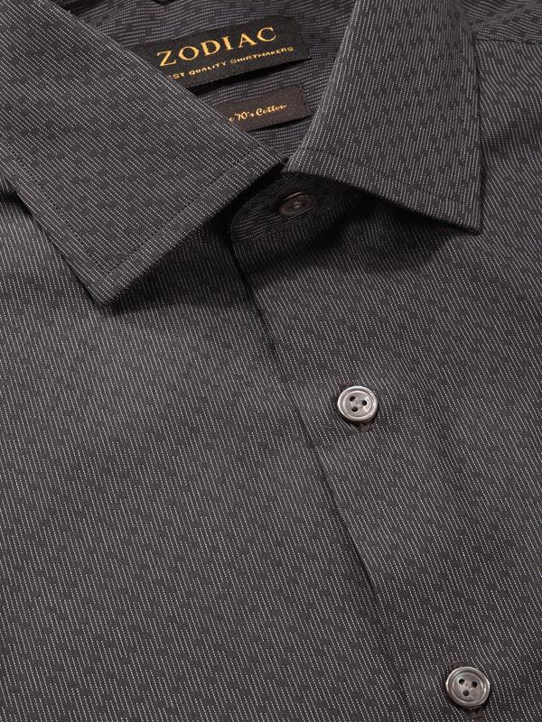 Chianti Black Solid Full sleeve single cuff Tailored Fit Semi Formal Dark Cotton Shirt