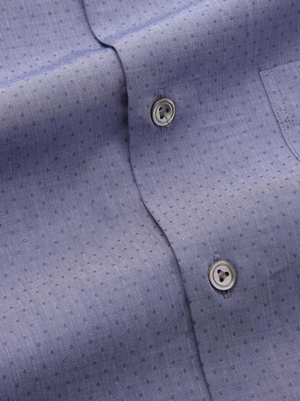 Chianti Blue Solid Full sleeve single cuff Tailored Fit Semi Formal Dark Cotton Shirt
