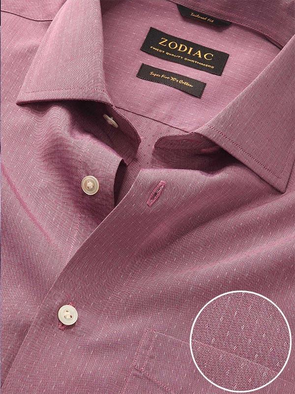 Chianti Rose Solid Full sleeve single cuff Tailored Fit Semi Formal Dark Cotton Shirt