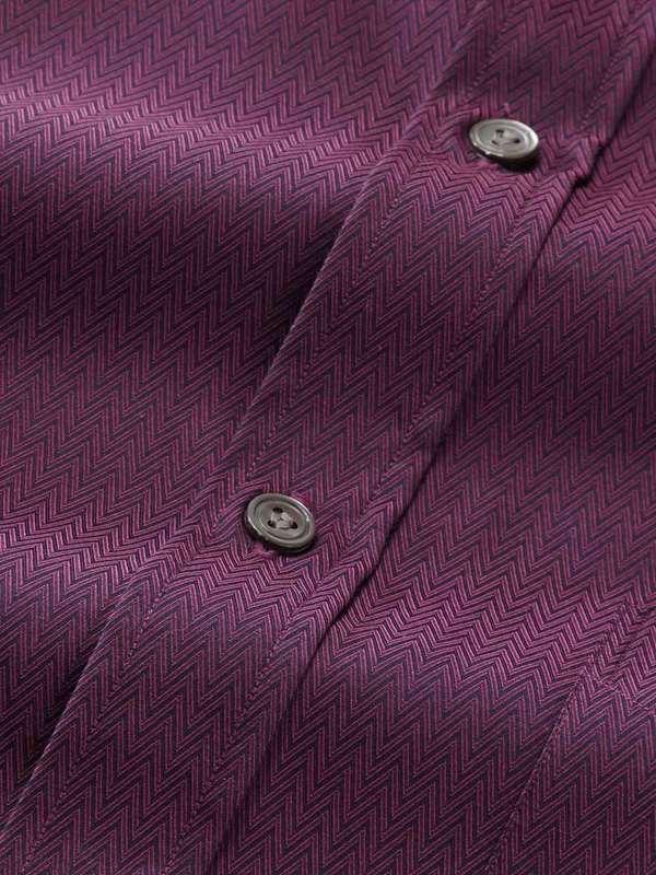 Chianti Maroon Solid Full sleeve single cuff Classic Fit Semi Formal Dark Cotton Shirt