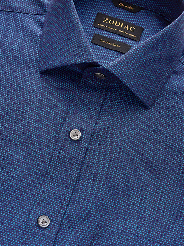 Chianti Navy Solid Full Sleeve Single Cuff Classic Fit Semi Formal Dark Cotton Shirt
