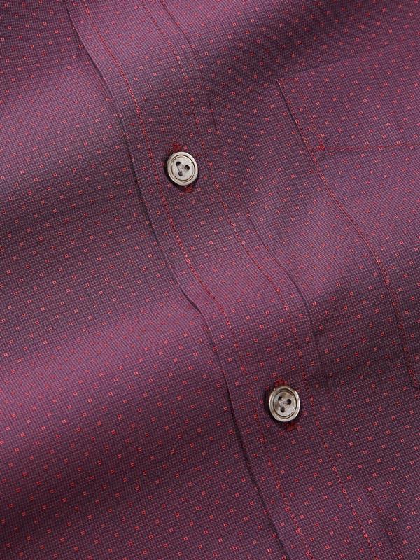 Chianti Purple Solid Full sleeve single cuff Tailored Fit Semi Formal Dark Cotton Shirt