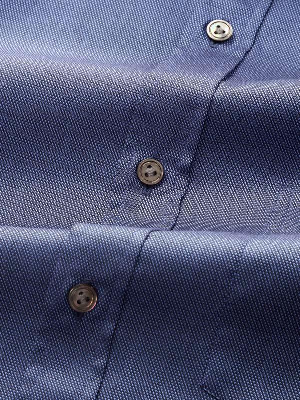 Chirico Navy Check Full sleeve single cuff Classic Fit Semi Formal Dark Cotton Shirt