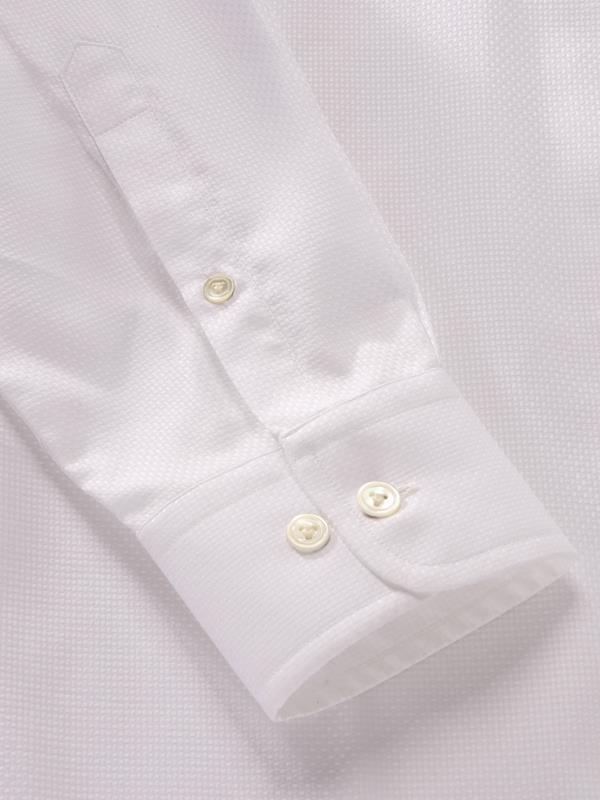 Cione White Solid Full sleeve single cuff Tailored Fit Classic Formal Cotton Shirt