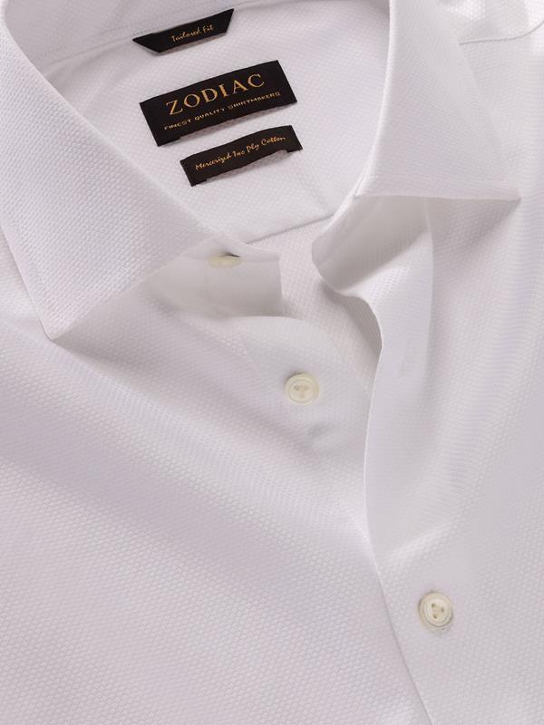 Cione White Check Full sleeve single cuff Tailored Fit Classic Formal Cotton Shirt