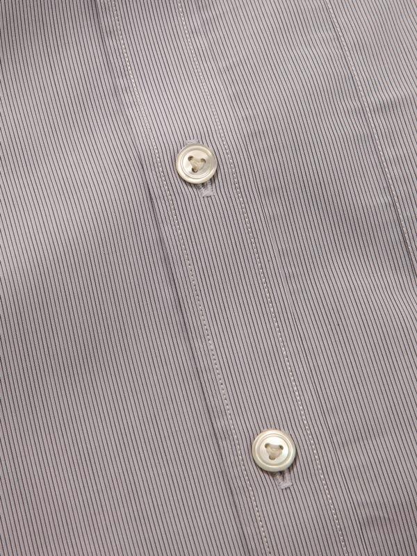 Cricoli Light Grey Striped Full sleeve single cuff Classic Fit Classic Formal Cotton Shirt