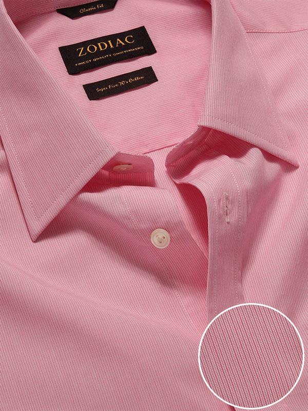 Cricoli Pink Striped Full sleeve single cuff Classic Fit Classic Formal Cotton Shirt
