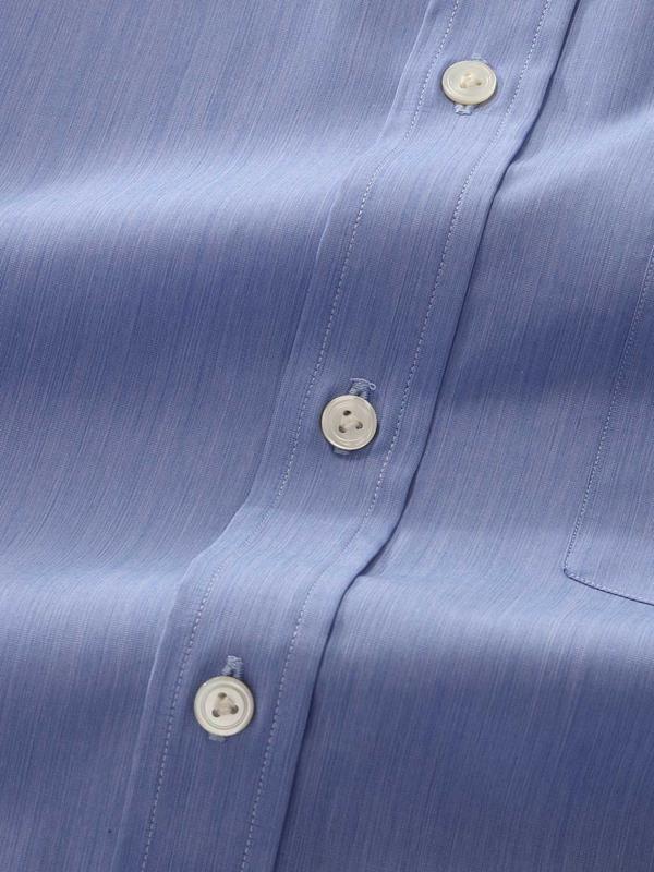 Bankers Medium Blue Solid Full sleeve single cuff Classic Fit Classic Formal Cotton Shirt