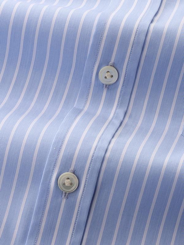Bankers Sky Striped Full sleeve double cuff Classic Fit Classic Formal Cotton Shirt