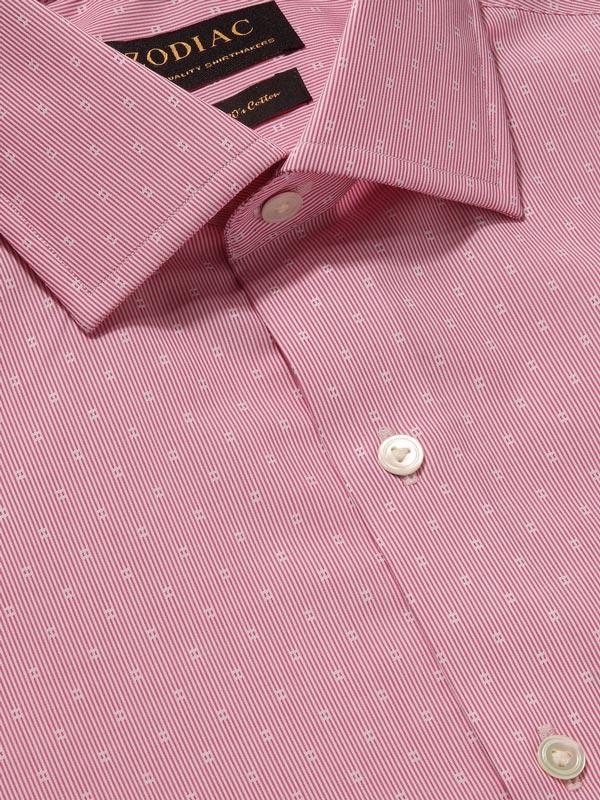 Cricoli Pink Striped Full sleeve single cuff Tailored Fit Classic Formal Cotton Shirt