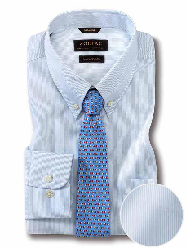 Cricoli White Striped Full sleeve single cuff Tailored Fit Classic Formal Cotton Shirt