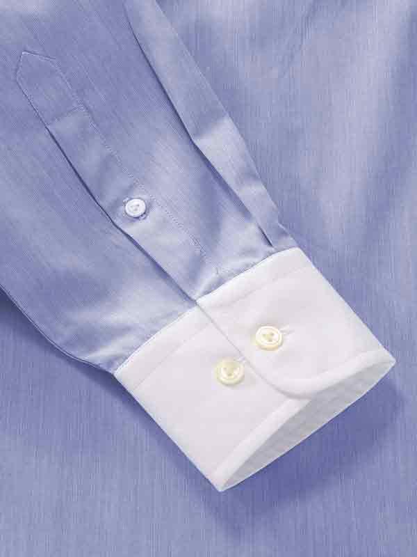 Bankers Medium Blue Solid Full sleeve single cuff Tailored Fit Classic Formal Cotton Shirt