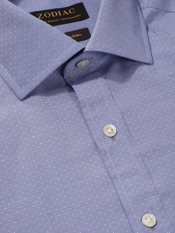Cricoli Blue Solid Full sleeve single cuff Classic Fit Classic Formal Cotton Shirt